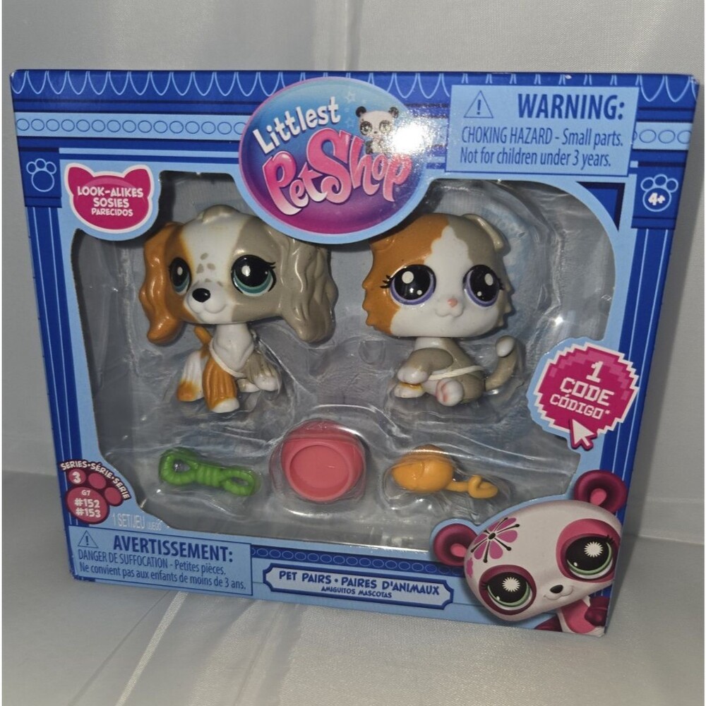 Littlest Pet Shop Pet Pairs Series 3 Dogs #152 & #153 Figures 2011